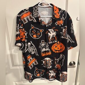 Halloween Themed Black and Orange Men's Shirt